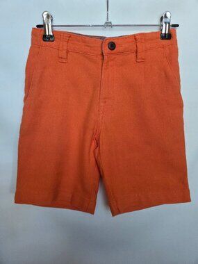 Wonder Nation Boys Flat Front Shorts(Orange)